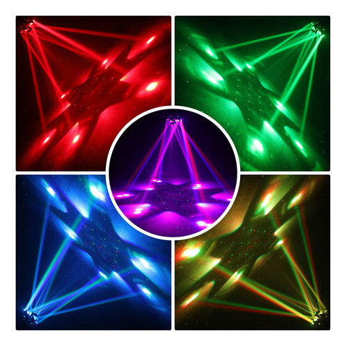 Cabeza Móvil Led Dmx-512 Giratorio Rgb Luz Discoteca 6 Brazo