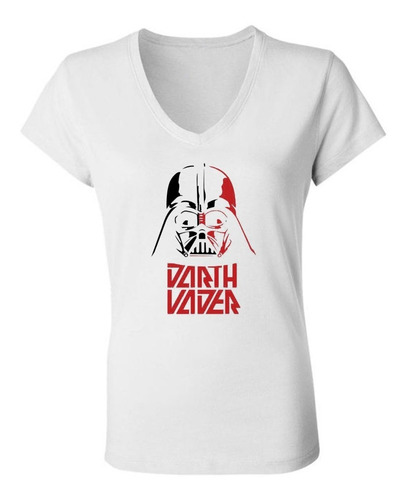 Remera Mujer Escote V - Darth Vader Star Wars Trilogia