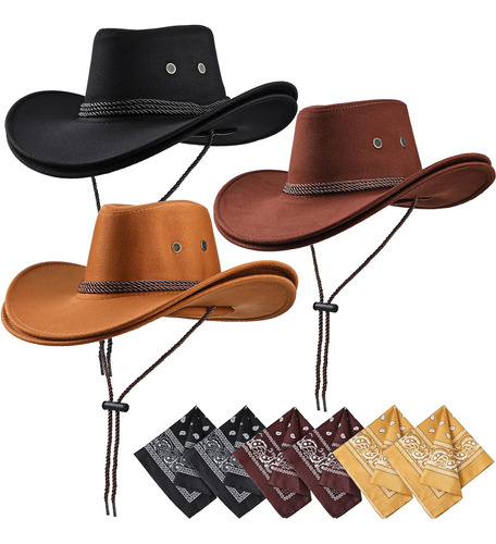 12 Pcs Adult Cowboy Party Hats Set 6 Pcs Cowboy Hat Bulk 6