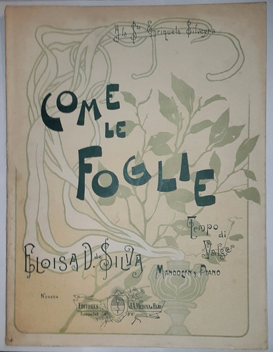 Antigua Partitura Años 50 Come Le Foglie - De Silva