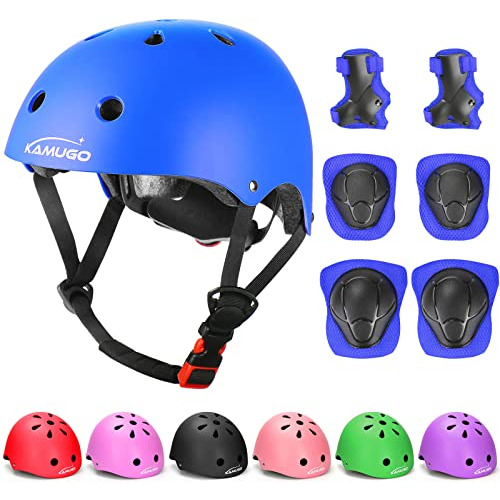 Kids Adjustable Helmet, With Sports Protective Gear Set...