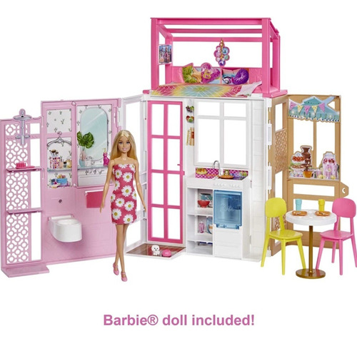 Set Barbie Casa Glam Para Viaje Con Muñeca