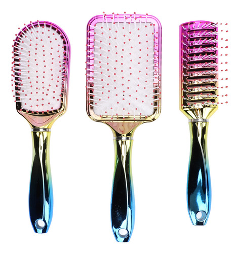 Juego De Cepillos Para Desenredar El Cabello, 3 Piezas, Galv