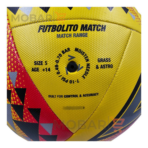 Balon Futbolito Futbol 7 N° 5 Mitre Match Bote Medio / Bajo Color Amarillo N° 5