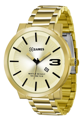 Relógio X-games Masculino Xmgs1007 C2kx Dourado Analógico