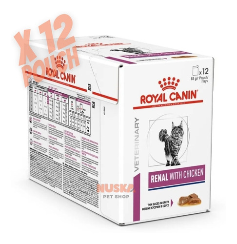 Caja Royal Canin Renal Cat Pouch 12x 85g(1.02kg) Gato Adult 