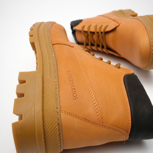 Borcego Bota De Cuero De Hombre Libertarios