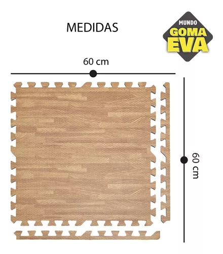 Pack X4 Piso Goma Eva Con Bordes Encastrable Madera 12mm