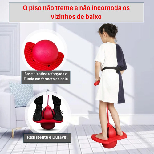 Pogobol Com Alça Equilíbrio Salto Inflável Com Bomba