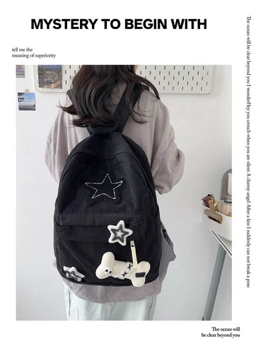 2025 Bonita Mochila Estética Y2k Con Estampado De Estrellas
