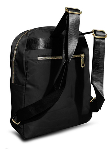 Mochila Backpack Poliéster Mccarthy Mc-022/4 Para Mujer Color Negro