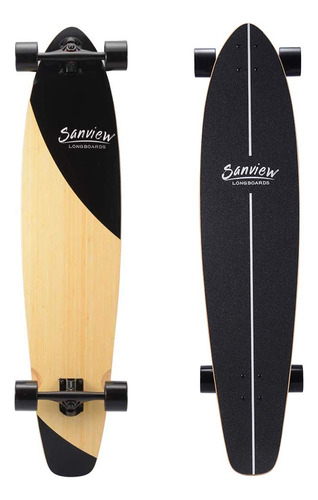 Sanview Patineta Corta Longboard De Bambu Para Ninos Y Adult