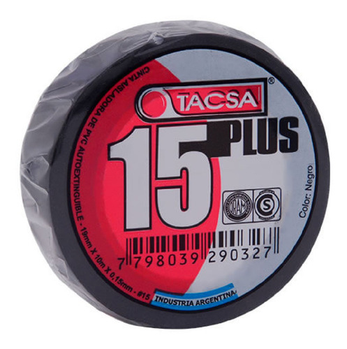 Cinta Aisladora Tacsa 10mts  Pvc Negro X 5 Unidades