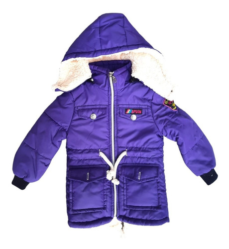 Campera Parka Bebé Forrada Coderito Capucha Desmontable