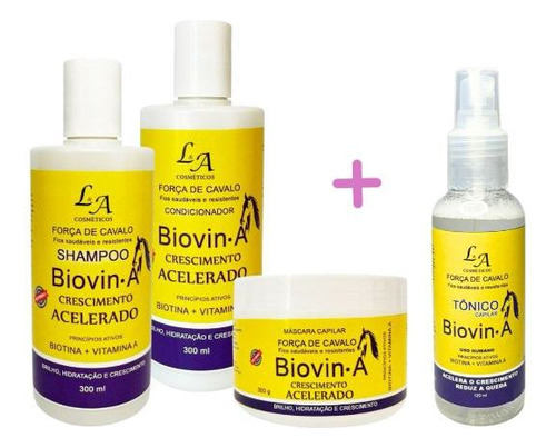 Kit Crescimento Capilar Cabelo Forte - Biovin A + Tônico L&a