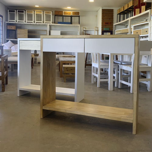 Mesa De Arrime Recibidor Moderna Tablero De Madera Pintada Marrón
