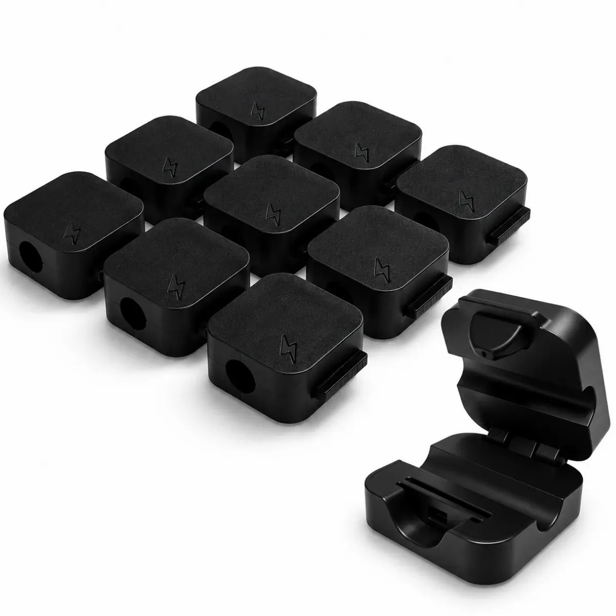 Kit 8 Clips Organizador Cabos Fios Prendedor Fixador Adesivo Mesa Cabo USB Carregador Celular Notebook Suporte Presilha Guia de Cabos até 6mm