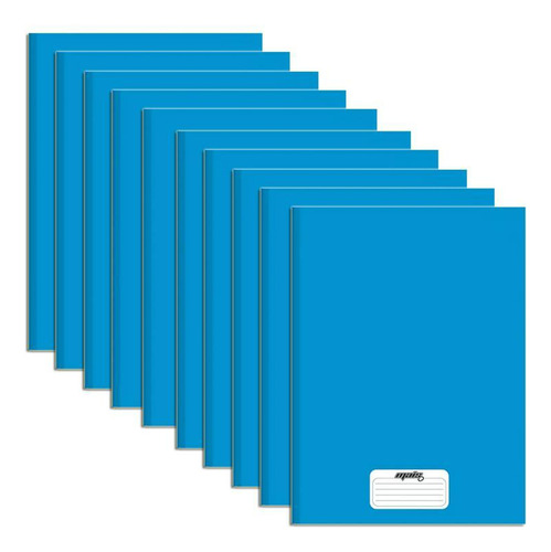 Caderno Brochura Capa Dura Azul 96 Folhas Kit 10