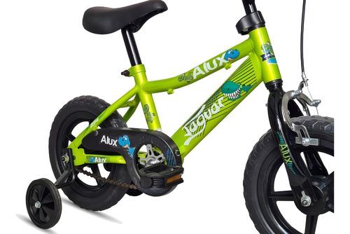 Bicicleta Para Niño Rodada 12 Llantas Entrenadoras Color Verde Limón