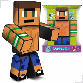 Boneco Minecraft Brucutu Problems Youtuber Grande 35cm