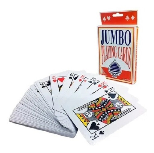 Baraja Jumbo Poker Mazo Cartas Grandes Naipes Alberico Magic