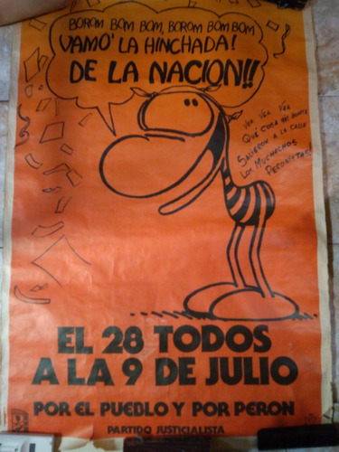 Antiguo Poster - Peronismo - Cierre De Campaña 1983 Clemente