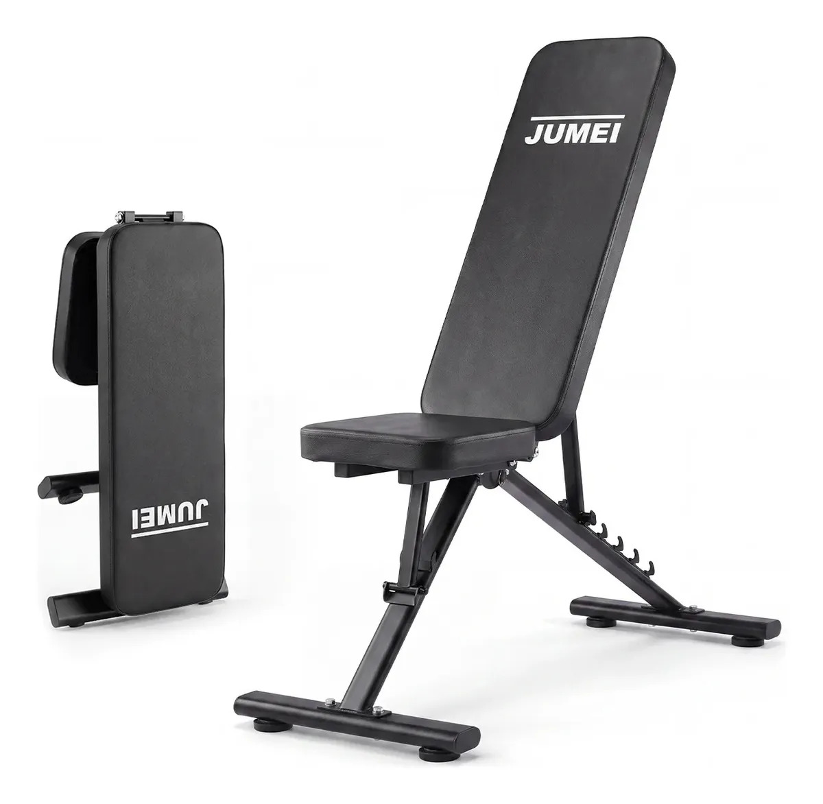 Banco Gym Jumei Multiposición Plegable para Ejercicio con Pesas Asiento y Respaldo Regulables
