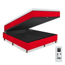 Comprar Eco New Colchoes colchão magnético de molas Casal massageador com 1000 tipos de massagens mais cama box baú cor vermelho gold