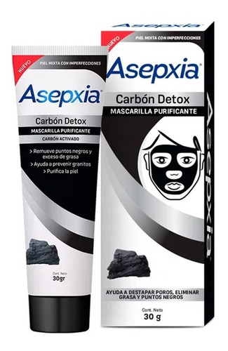 Asepxia Mascarilla Peel Off Carbón Detox 30g