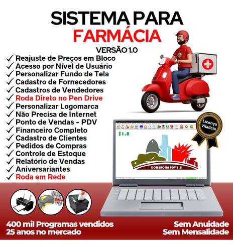 Sistema Para Farmácia + Pdv Controle Estoque Financeiro V1.0