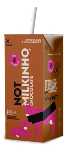 Leite Vegetal Not Milkinho Chocolate 200ml 12un