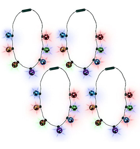 Luz Led Up Christmas Foco Collar Party Favors, Multicolor, 4