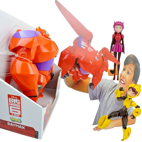 Bonecos Baymax + Honey Lemon + Go Go Tomago Big Hero Disney