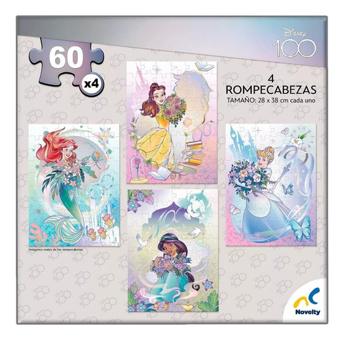 Rompecabezas Princesas 4 En 1