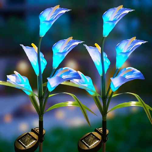 Luz Solar Lirio Cala Para Jardin Led Flor Alimentada Energia