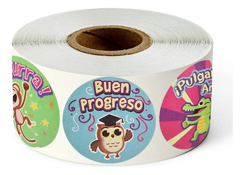 Rollo Stickers Animalitos Palabras Motivacion Escolares
