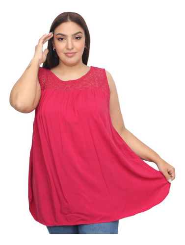 Imagen 5 de 10 de Blusa Mujer Broderie Verano Talle Grande Importada