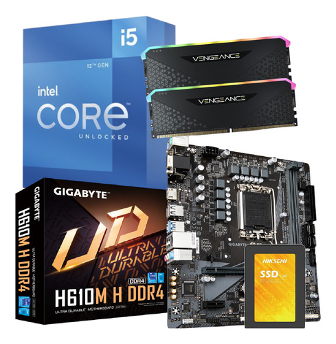 Combo Actualizacion Pc Intel I5 12400f + 16gb Rgb + 240 Gb