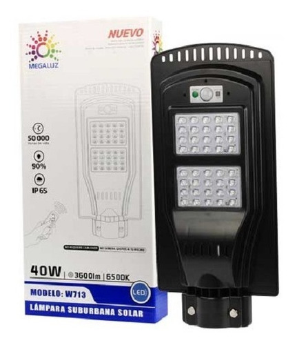 12 Lampar Led 40w Suburbana Con Panel Solar Y Fotocelda 