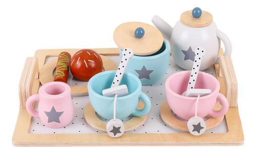 Juego De 9 Piezas De Madera Para Fiestas De Té, Juego De