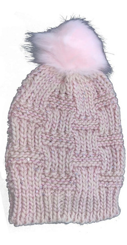 Gorro Tejido Con Lentejuelas Y Pompón Ec 053