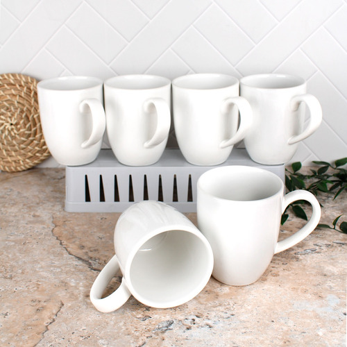 6 Tazas Tarro 380ml Set De Cerámica Colors Vencort