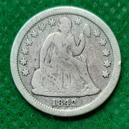 Moneda 10 Centavos De Dolar Eeuu, Plata 0.900, Año 1842