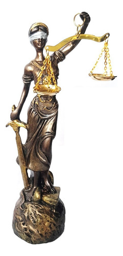 Dama Diosa De La Justicia En Resina Figura Decorativa 19 Cms