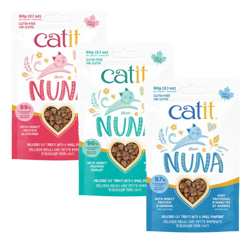 Catit Nuna Snack Gato Proteina De Insecto  - Pack X 3