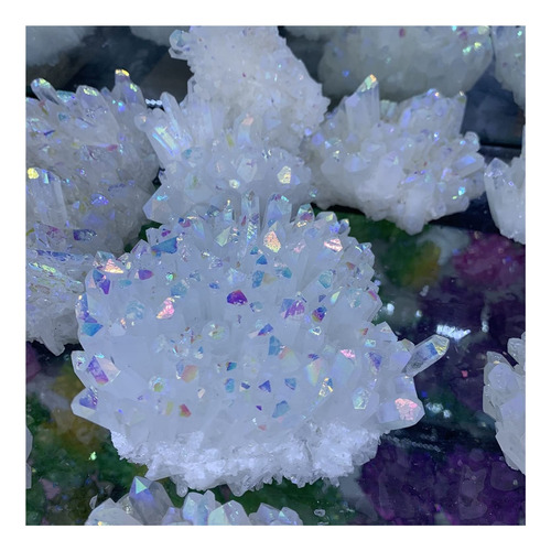 Cristal Natural Bruto Blanco Racimo Estrella Galvanizado Oz