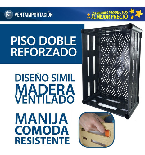 Imagen 3 de 4 de Canastos Organizador Plastico Apilable Pack X3 Ropa Juegos