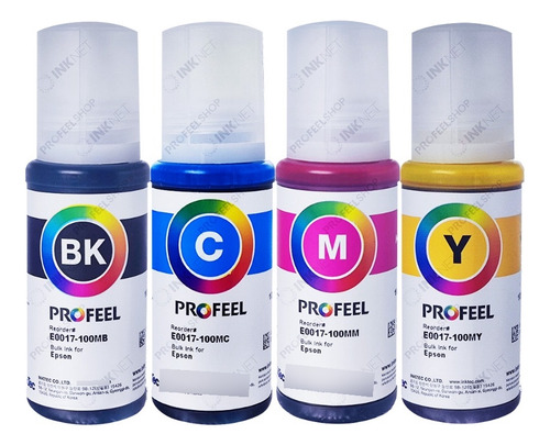 Kit 4 X100ml Tinta E0017 Inktec L365 L375 L380 L395 L396