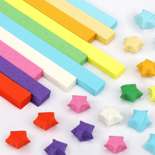 1080 Sheets Origami Star Paper Strips, 7 Gradient Colors