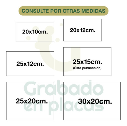 Imagen 6 de 10 de Placas Recordatorias Cementerio Grabada Metal Bronce 25x15cm